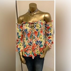 mixed colors flower. elastic top